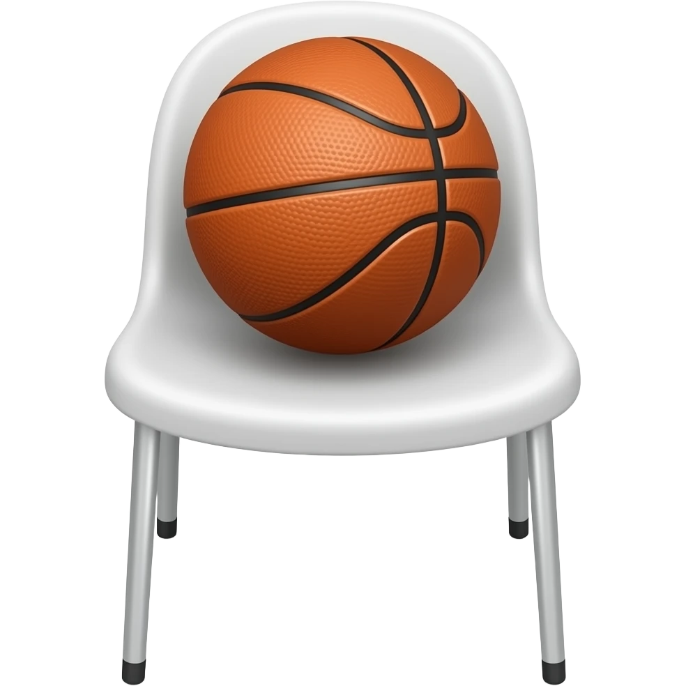 A basketball hoop sitting in a chair emoji