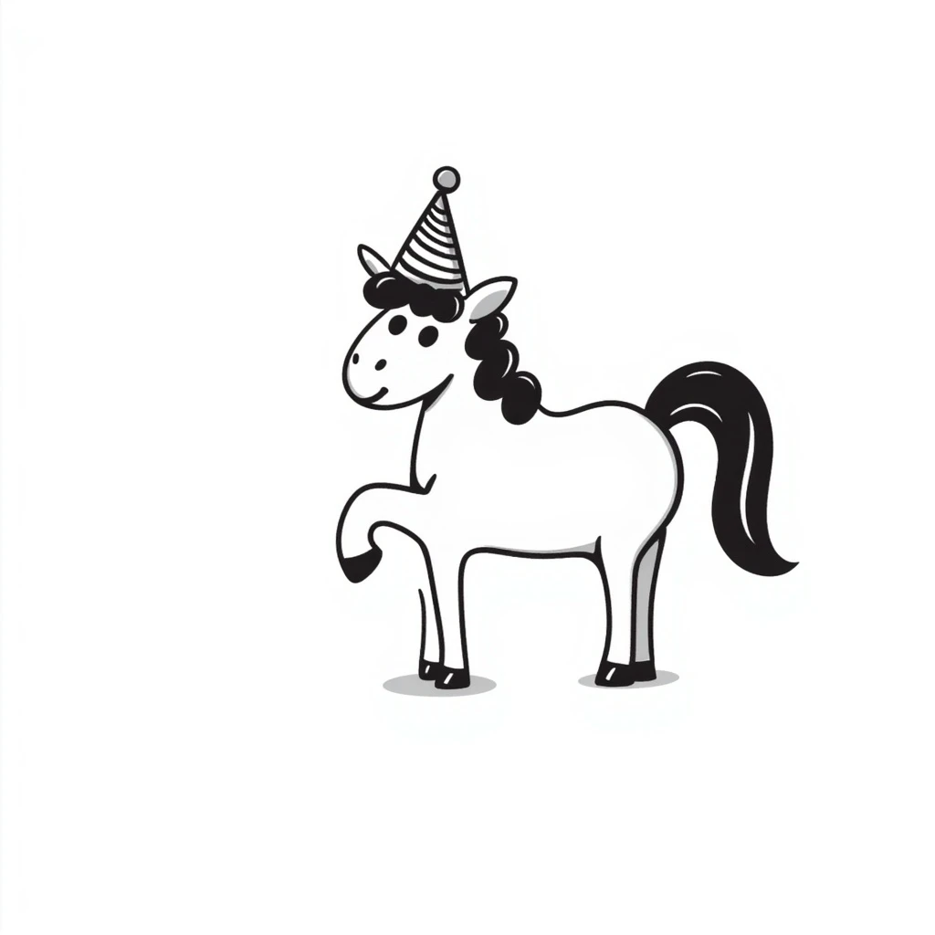 horse with a party hat emoji