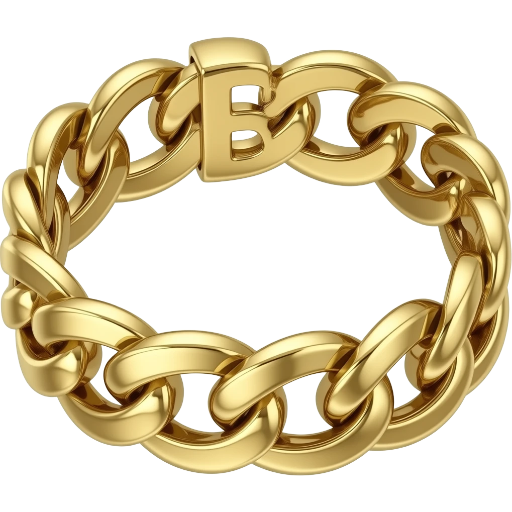 Hyper Realistic isolated, detailed, gold Dolce and Gabbana gold bracelet emoji