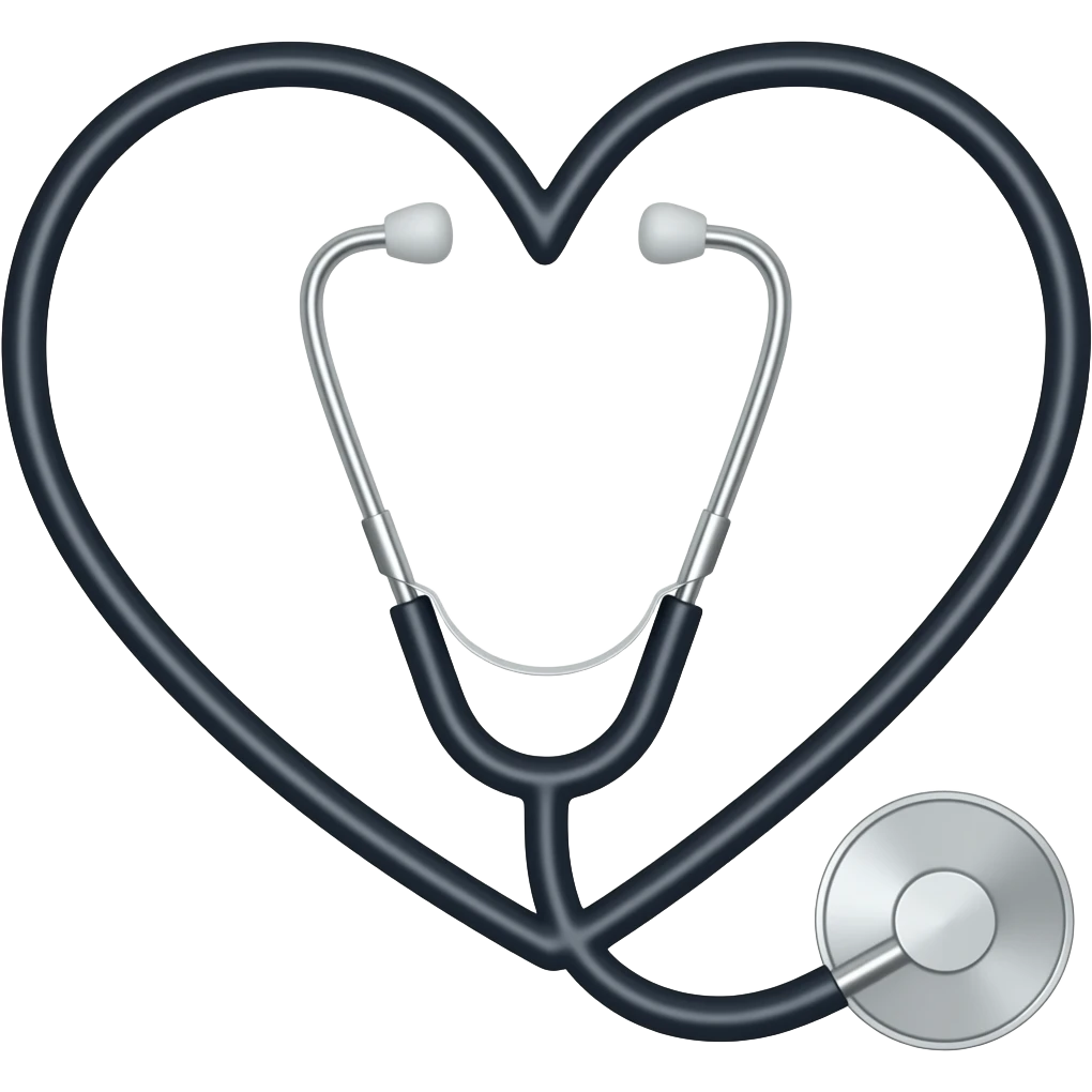 Make a heart using one stethoscope emoji