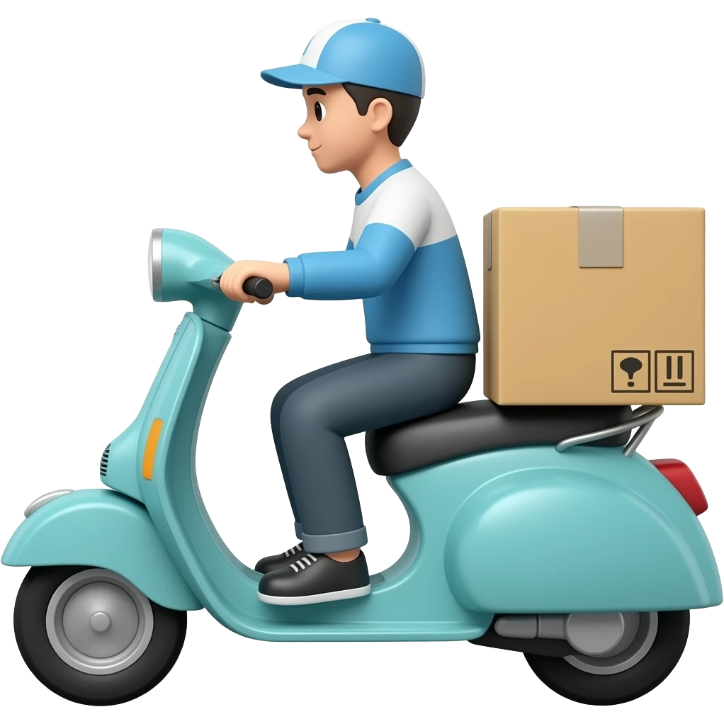 delivery scooter, package delivery, shipping icon emoji