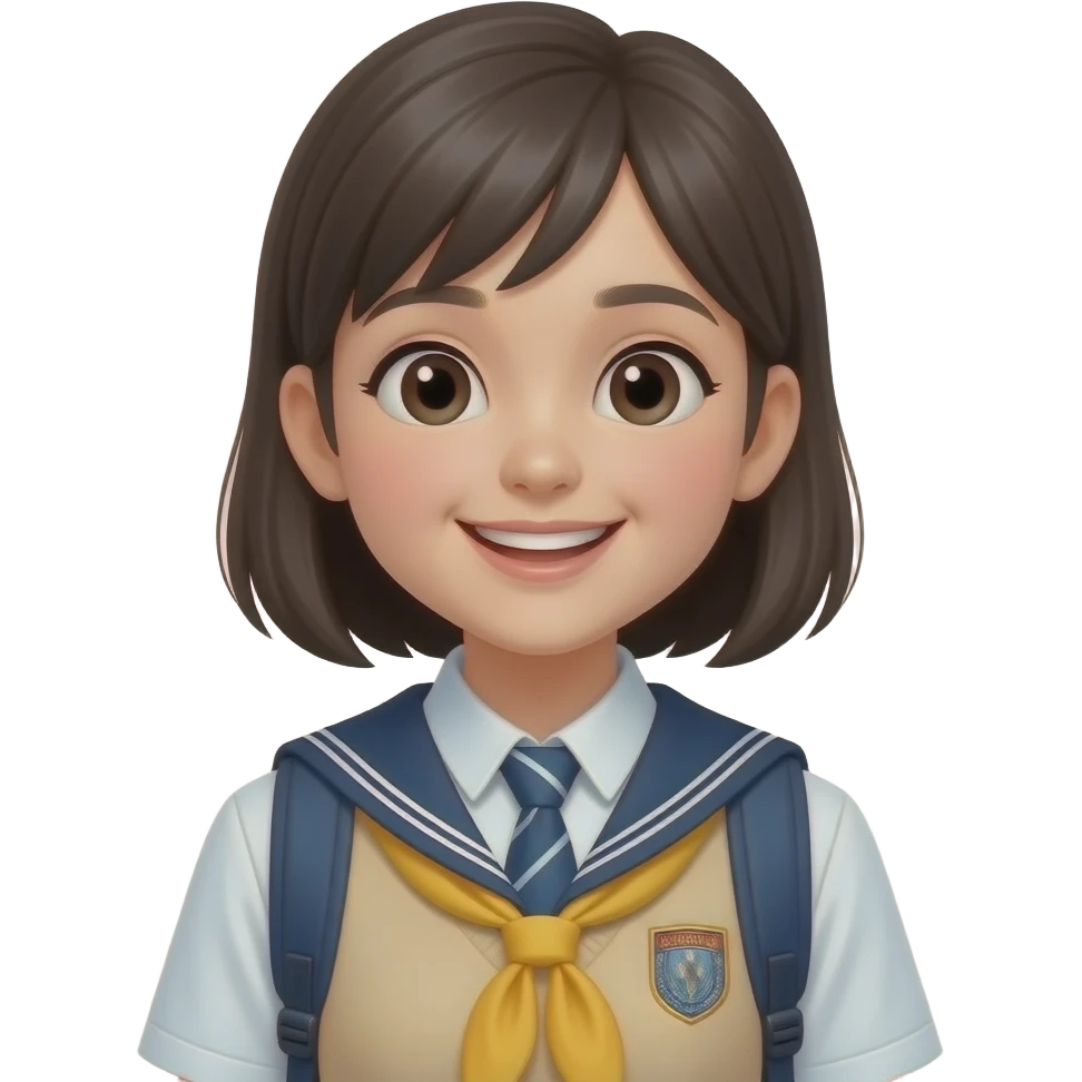 girl, student,happy emoji