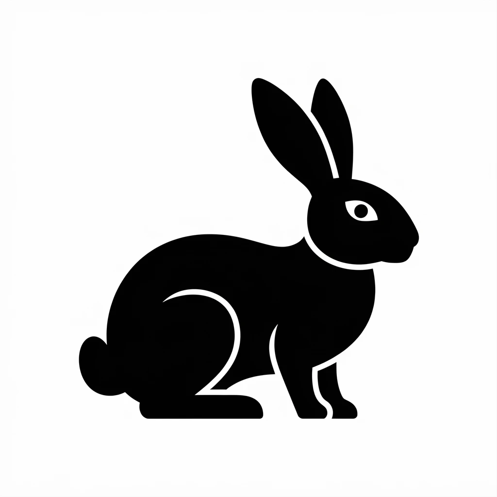 Rabbit icon black silhouette emoji