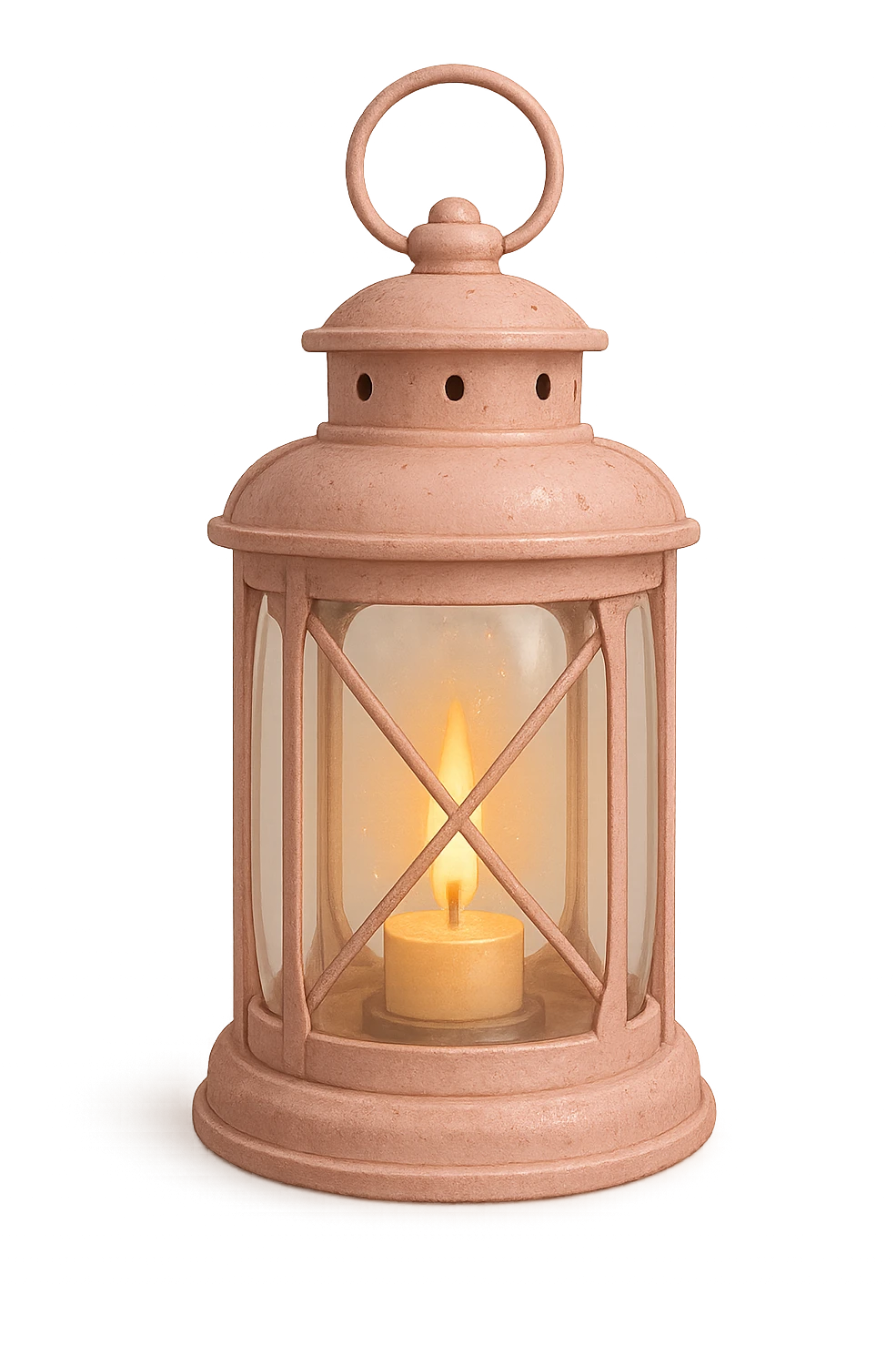 pink cozy lantern with a flickering light, peaceful emoji