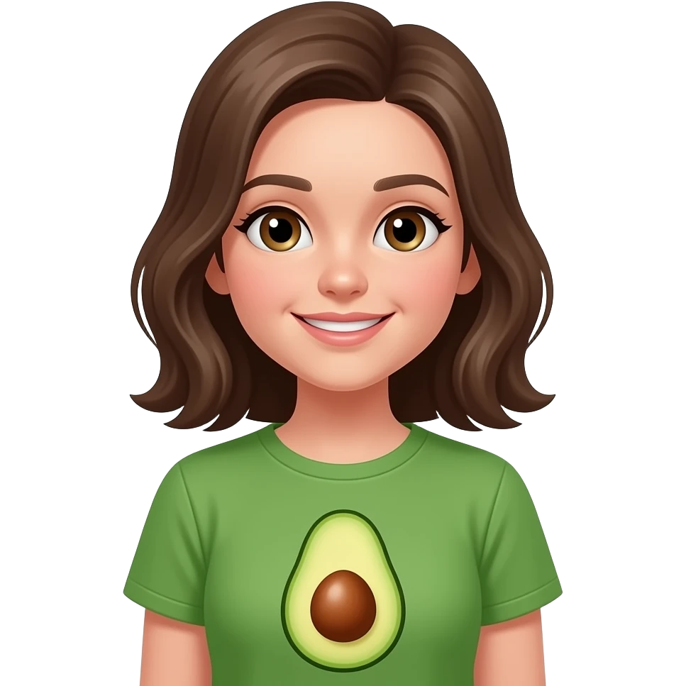 avacado  t shirt and the girl emoji