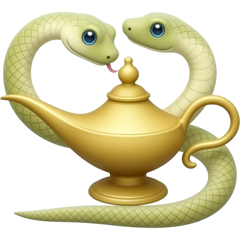 Símbolo lâmpada mágica com cobra emoji