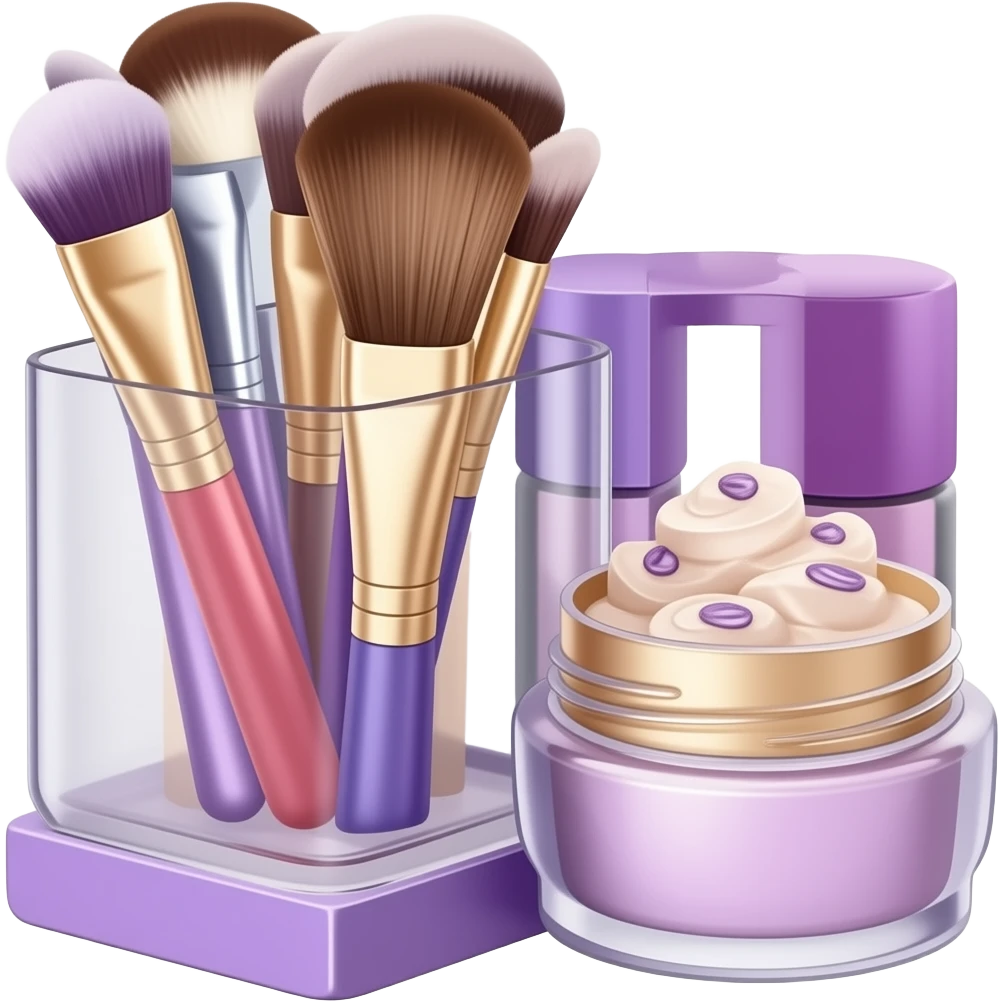 purple yellow Brush cleaner tray makeup inspired by Barbie colour pallete emoji