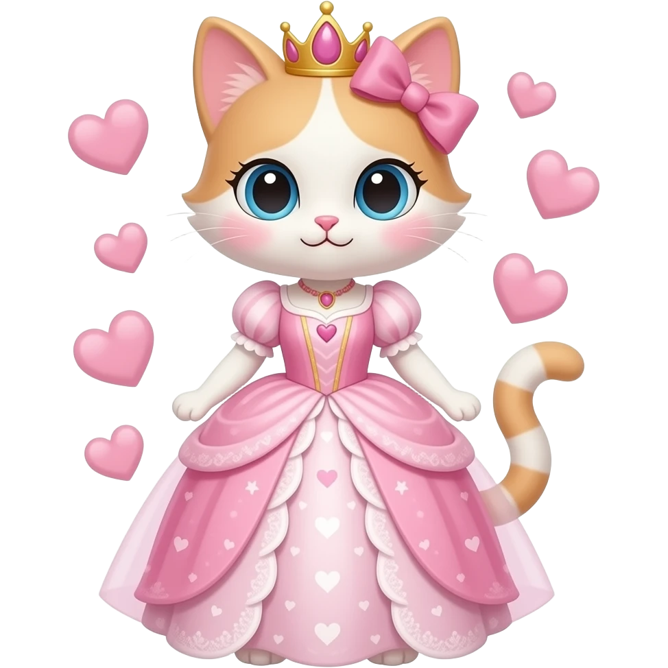 Princess cat in love emoji