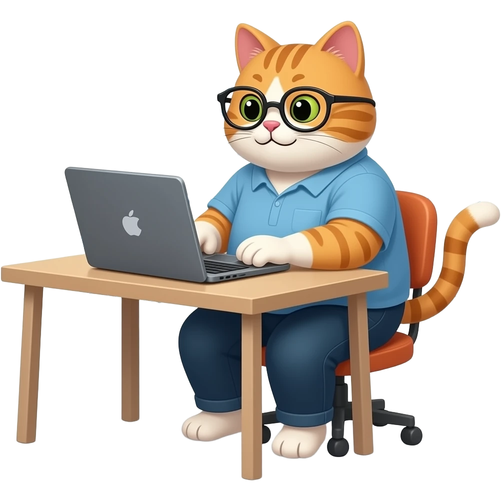 fat programmer cat emoji