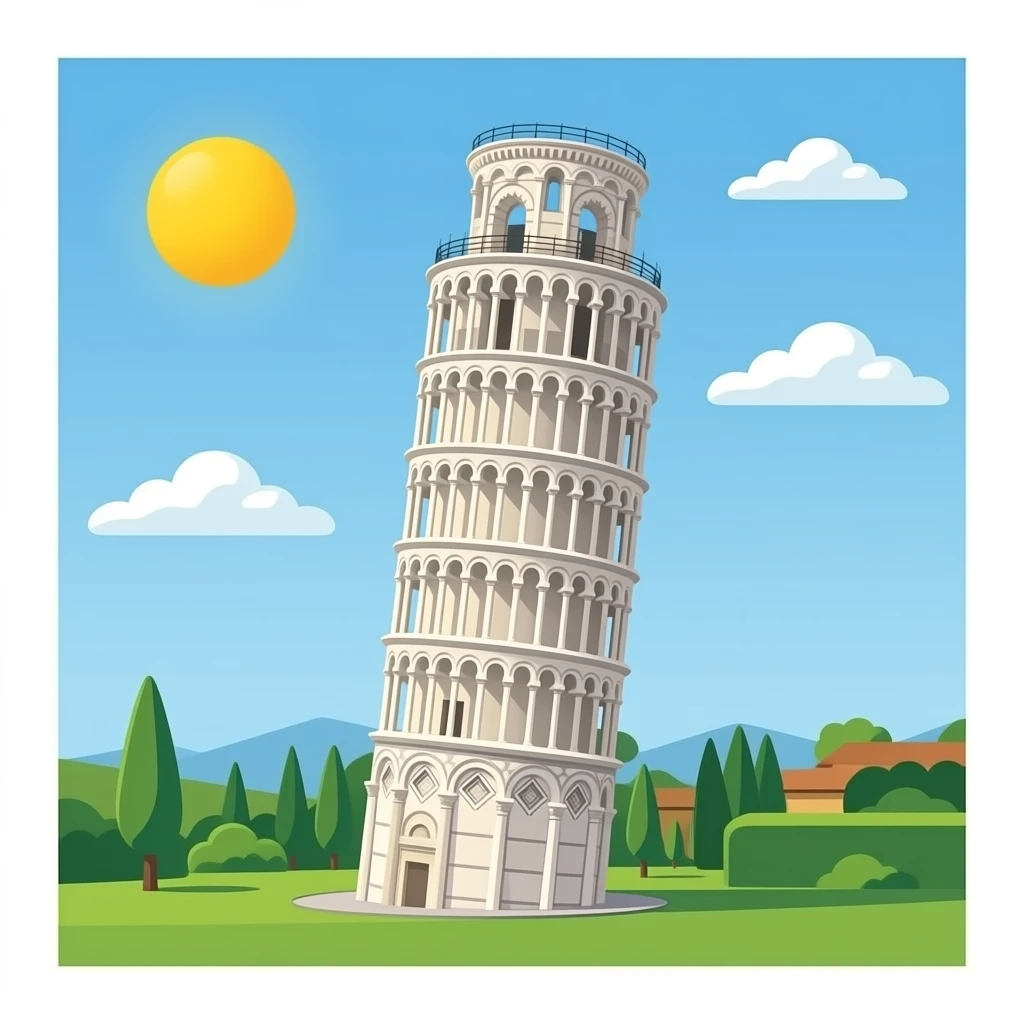 Leaning tower that looks like Pisa emoji