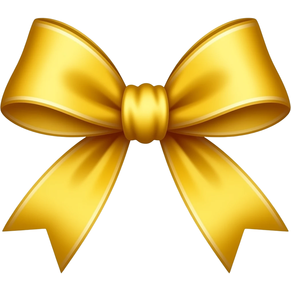 Tiny thin yellow bow emoji