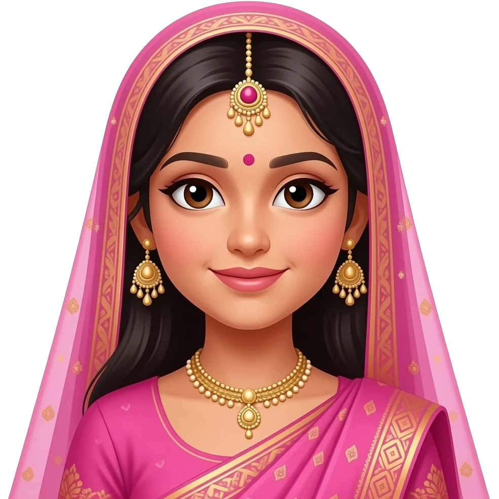 Pink dreamy indian girl emoji