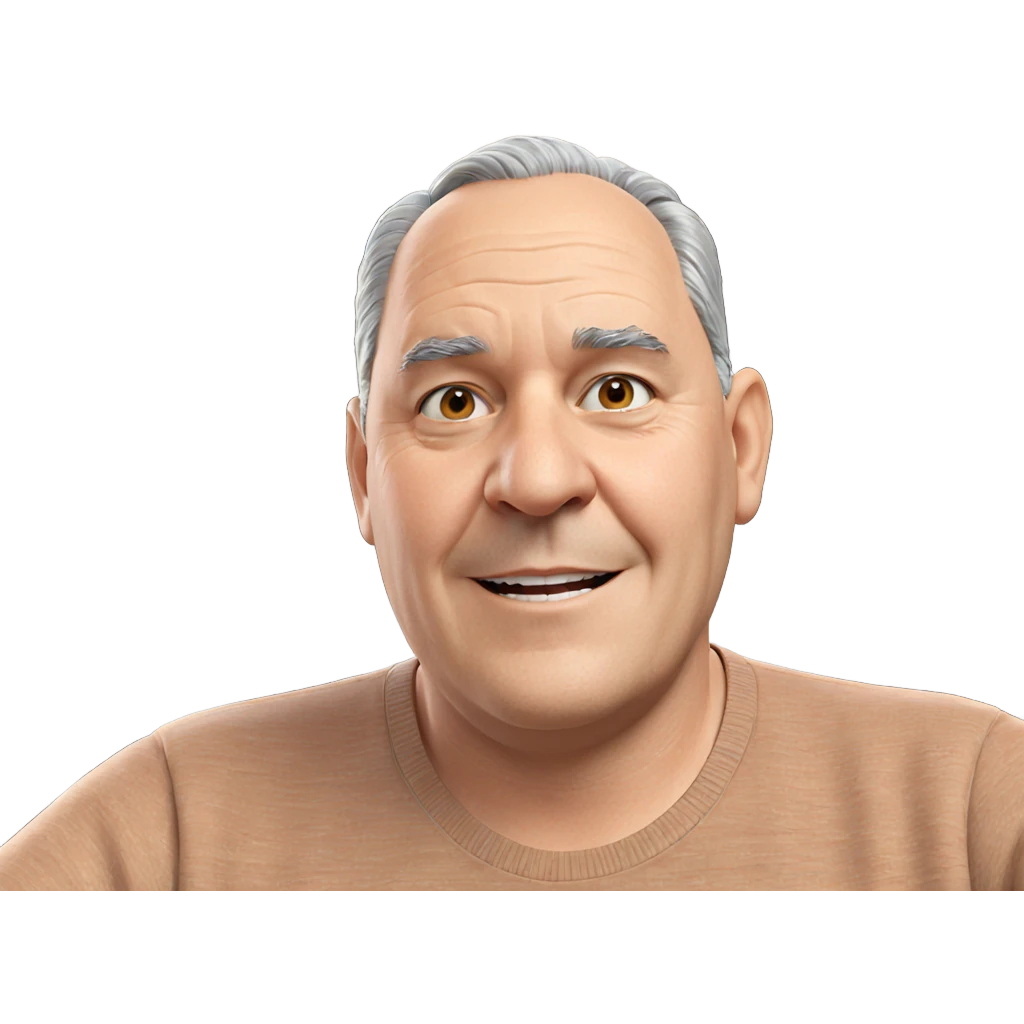 smiling old man in indoor setting emoji