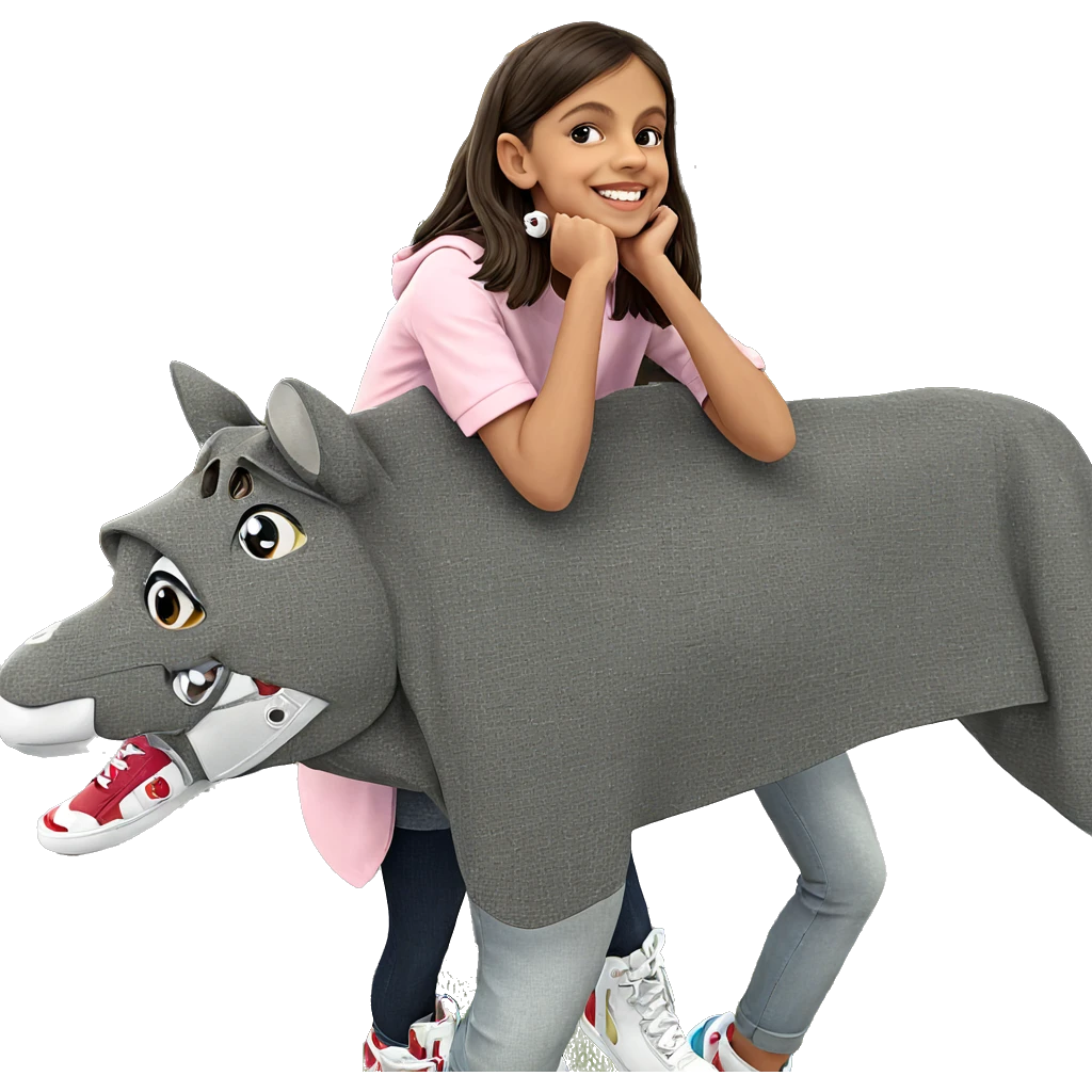 smiling girl in sneakers outdoors emoji