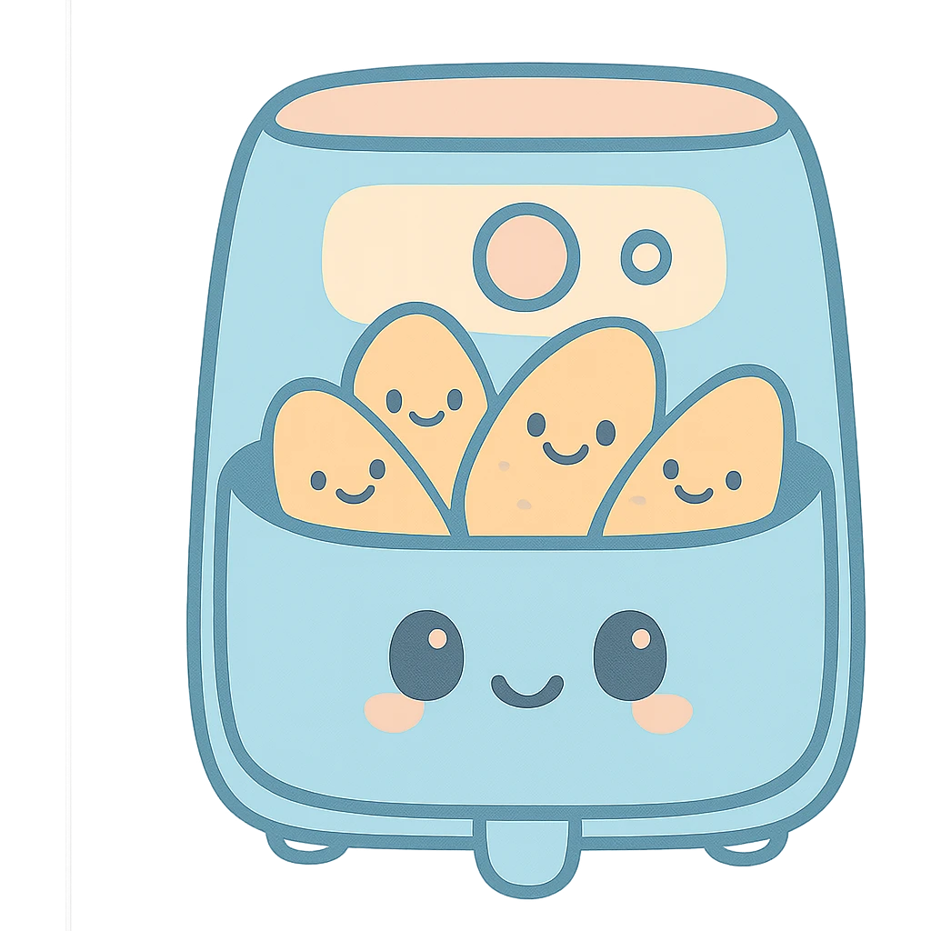 air fryer potatoes, adorable with smiling faces emoji