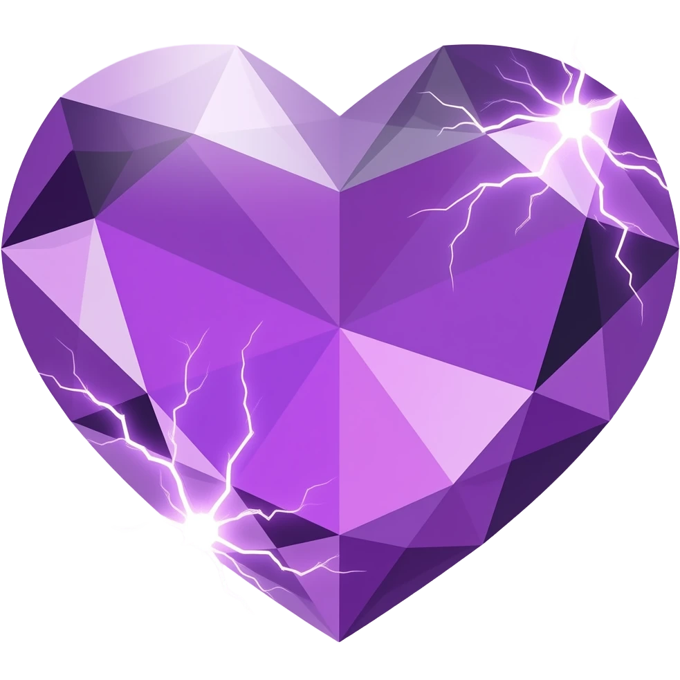 purple electricity gemstone heart emoji