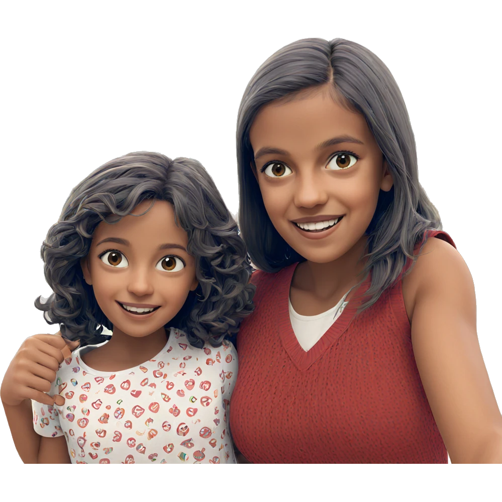 mother and daughter joyfully smiling emoji