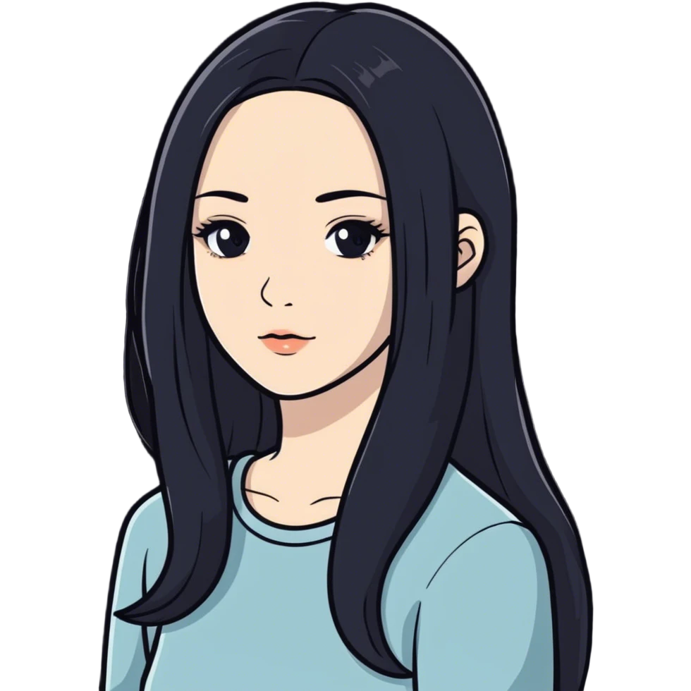 White girl with black hair  emoji