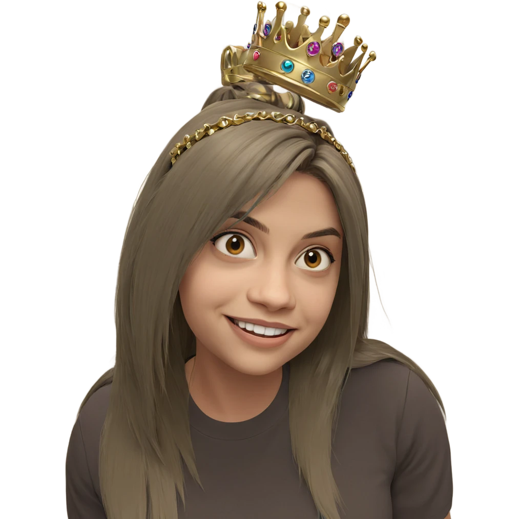 girl with crown smiling emoji