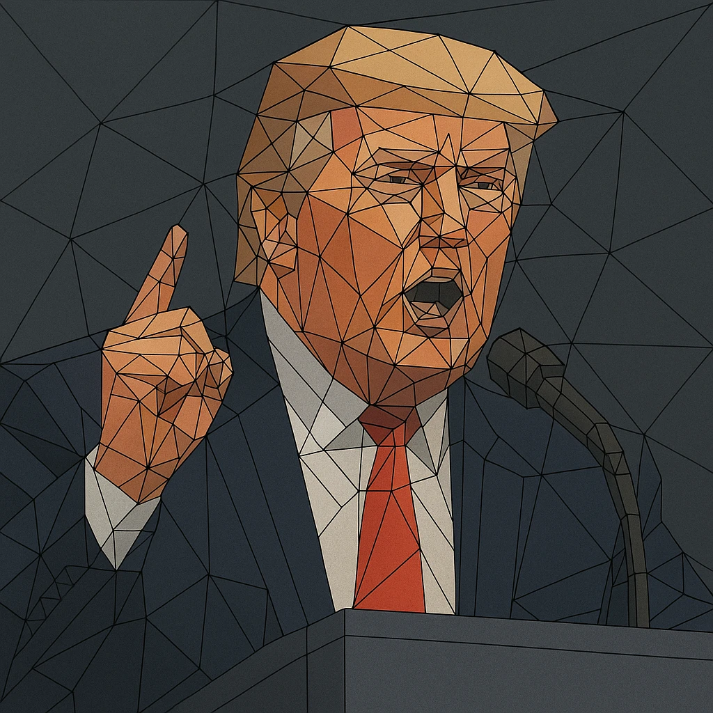 Donald Trump speaking at a rally emoji