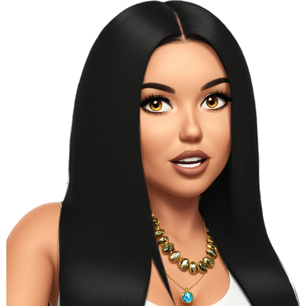 black-haired girl with jewelry emoji