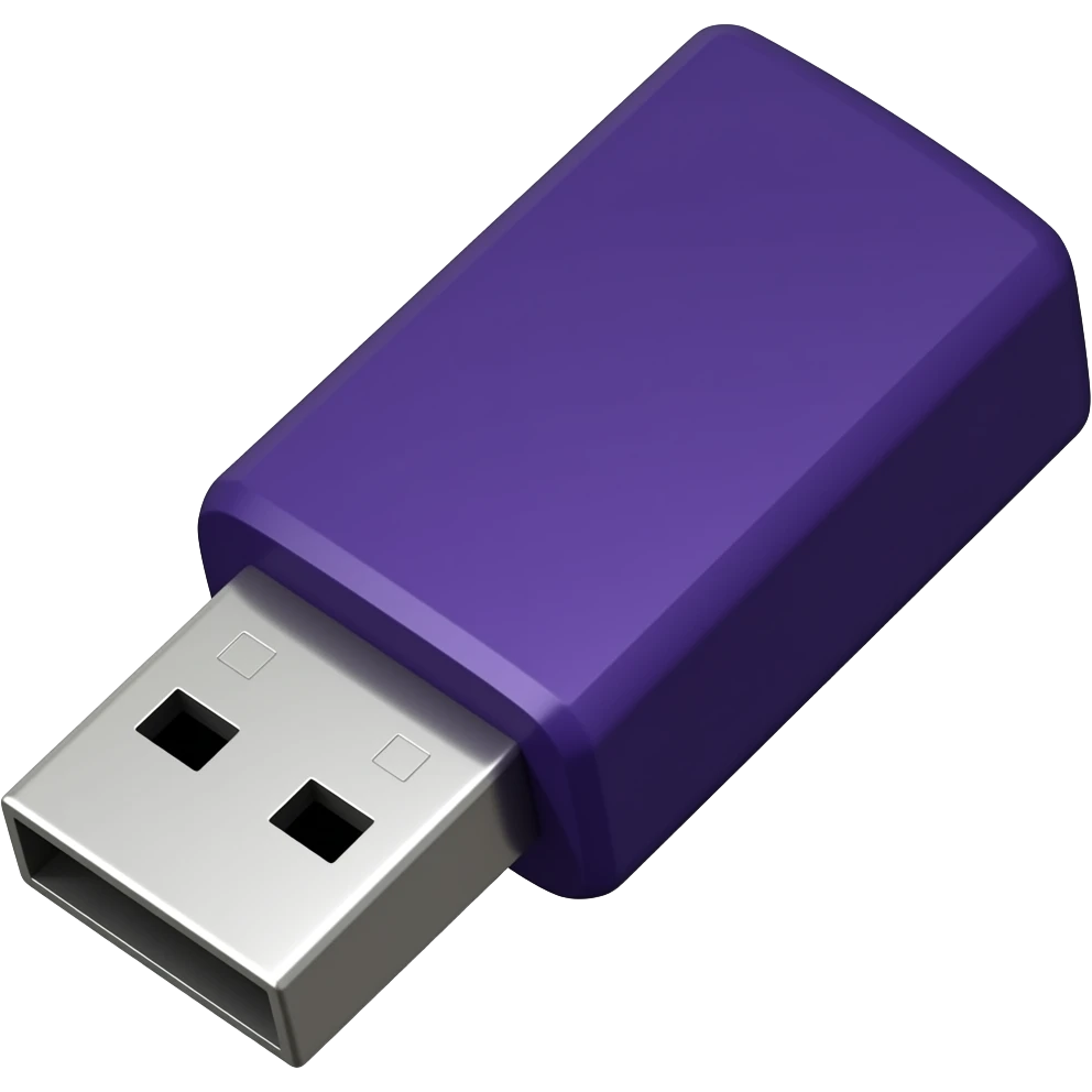 cube darkpurple flash drive emoji