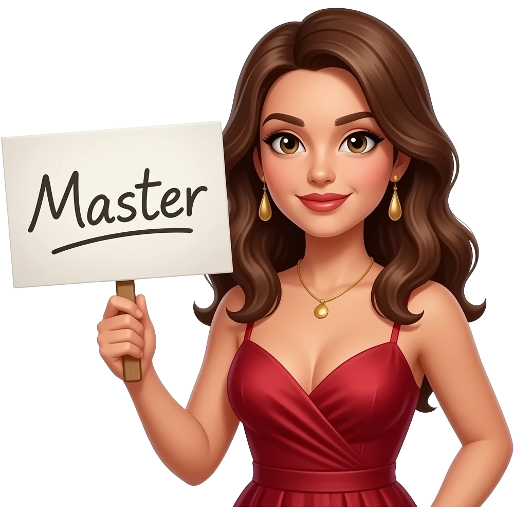 make a naughty sexual and seductive that just says the word "Master/Mistress" emoji