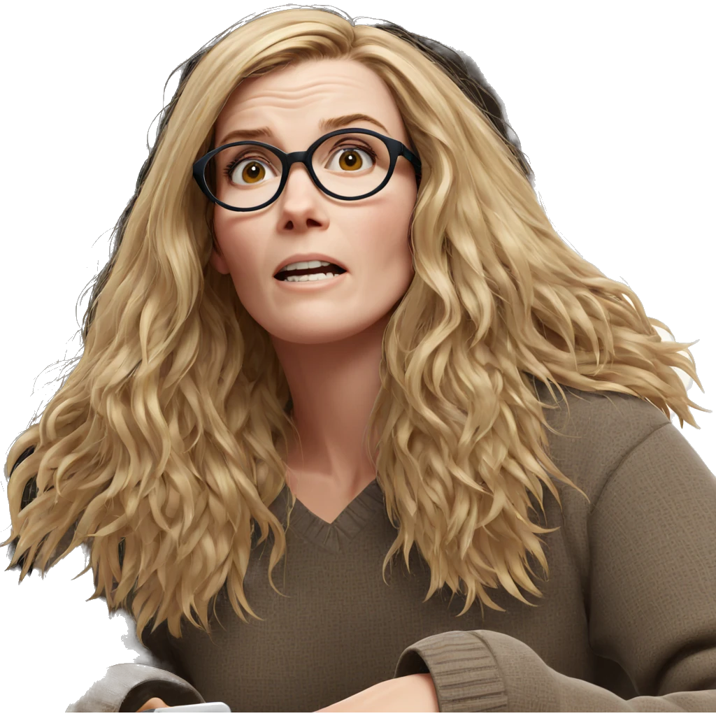 blonde girl with glasses emoji
