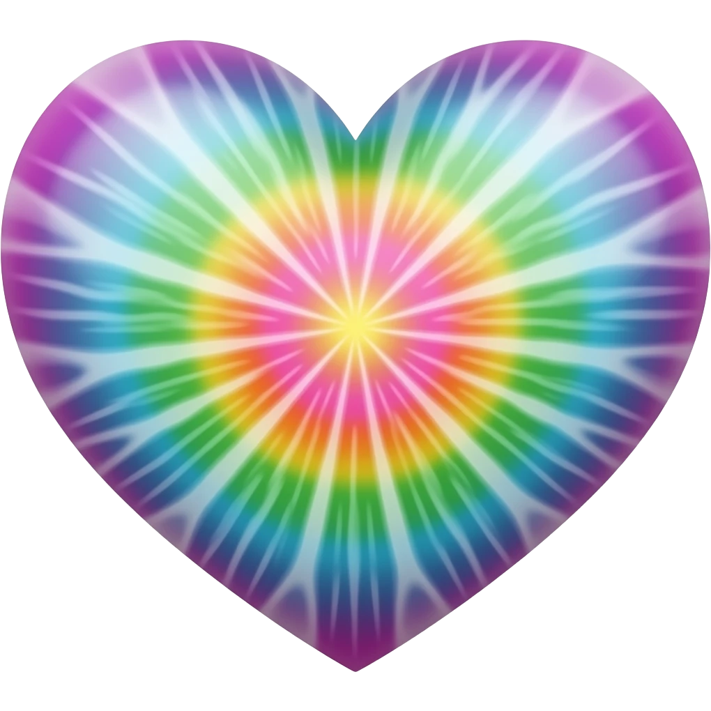 Rainbow tie dye blend heart emoji