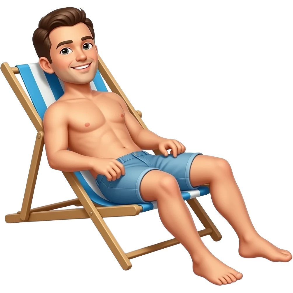 Erstellen ein Emoji von einem Mann der sich am Strand oder auf einer liege oder auf einem Handtuch in der Sonne sonnt emoji