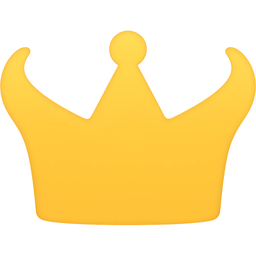Apply a gold gradient to the crown, keeping the lineal color icon style with no background. emoji