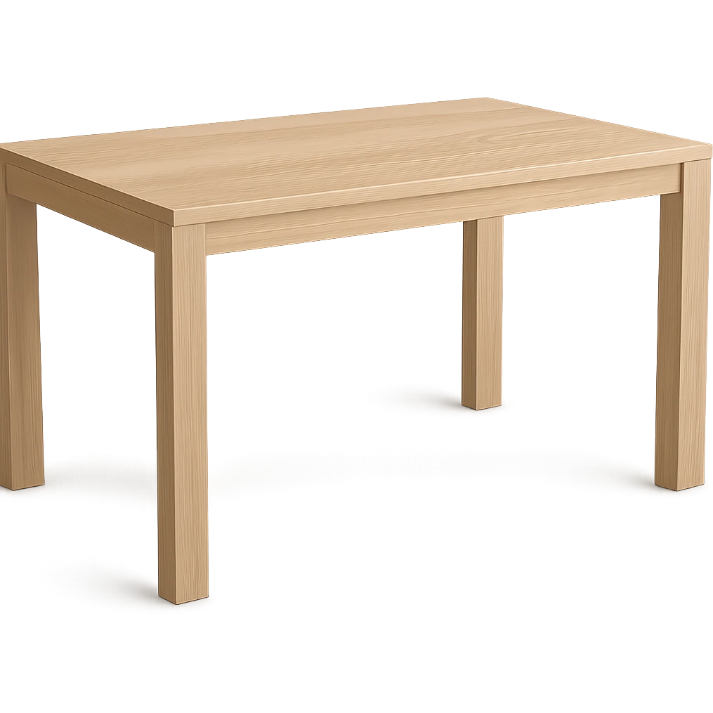 rectangle wooden table, modern style, light wood, no background emoji