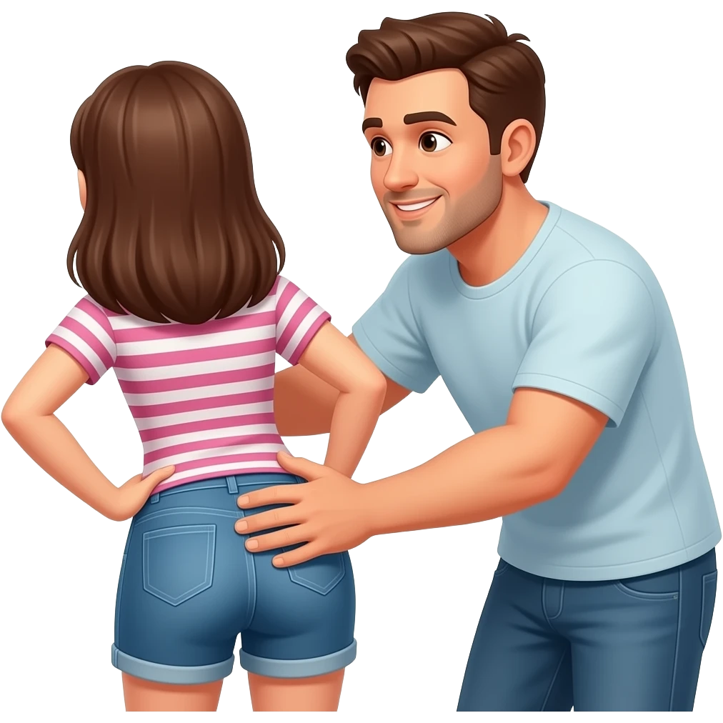 Man slap the ass to a girl emoji