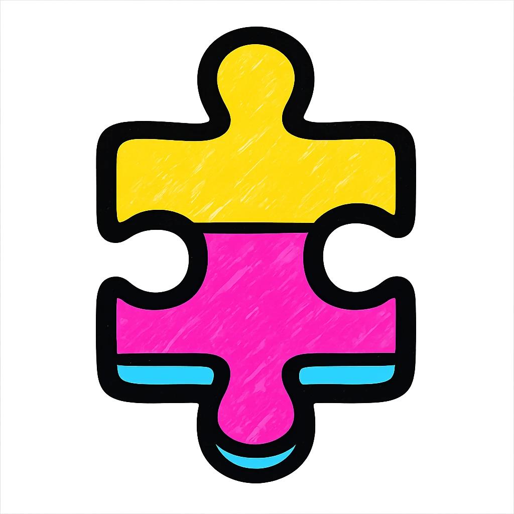 colorful playful single puzzle piece icon emoji