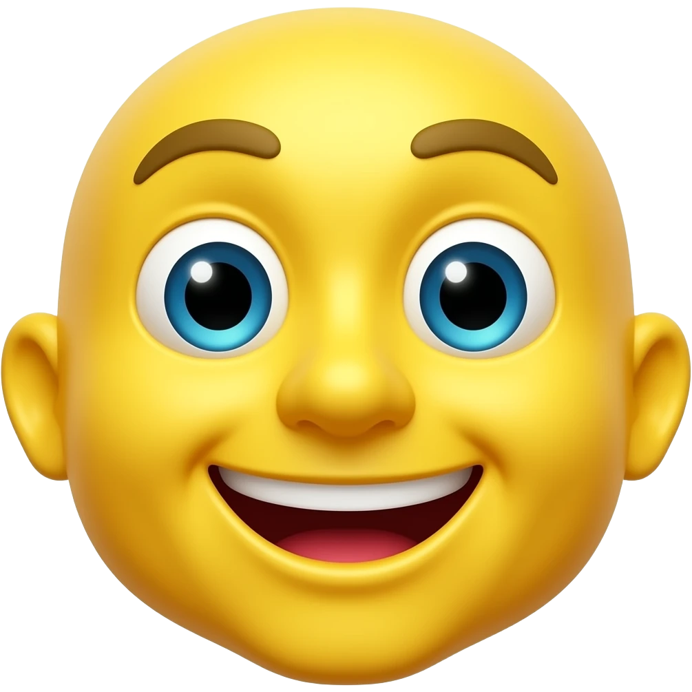 Kannst du normal klassisch Emoji in gelb nur Gesicht  mit dem olise jubel emoji