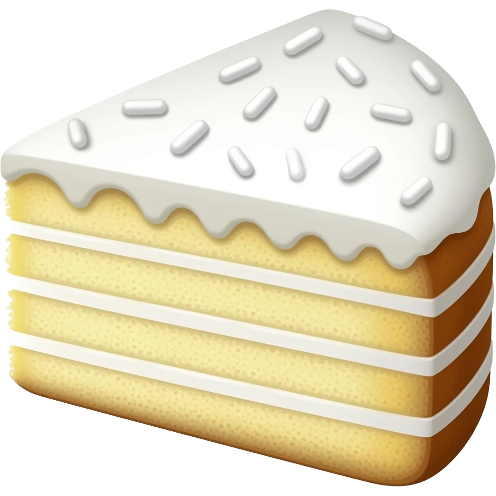 White sprinkled one sliced While cupcake with white icing emoji