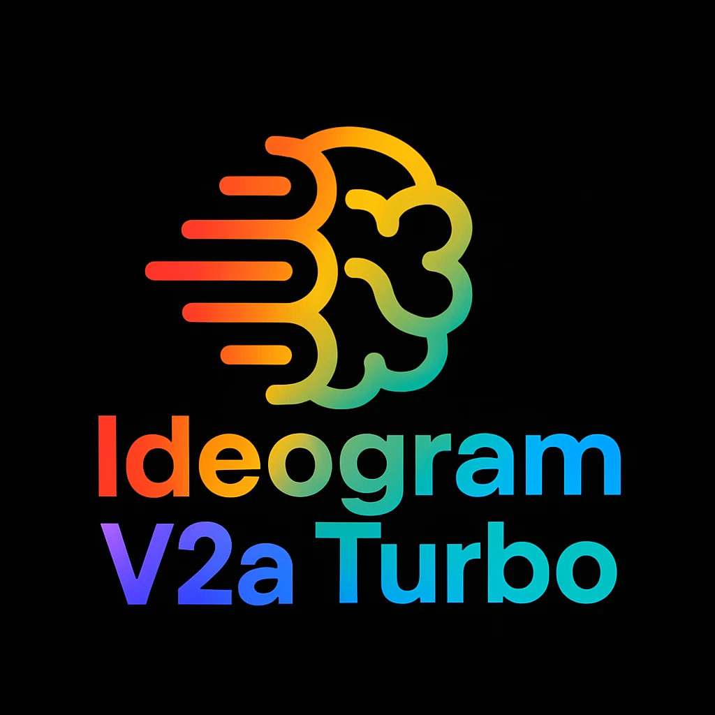 make a colorful text of "Ideogram V2a Turbo", black background emoji