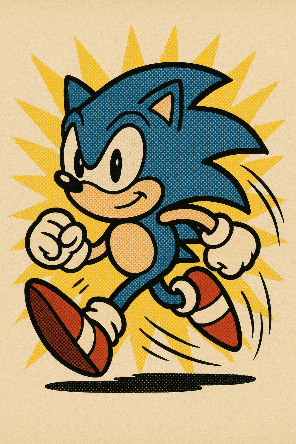 Sonic the Hedgehog in classic cartoon style emoji