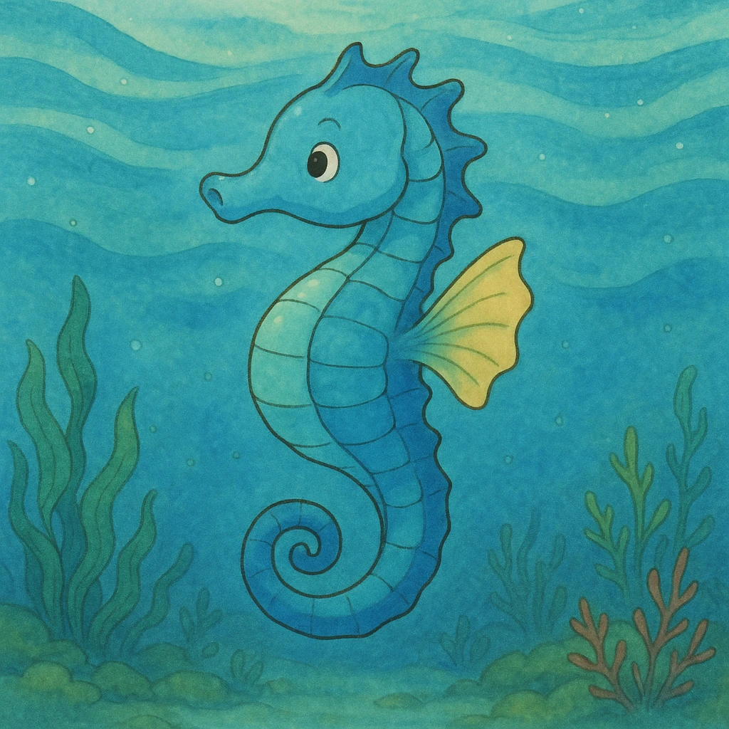 blue sea horse emoji