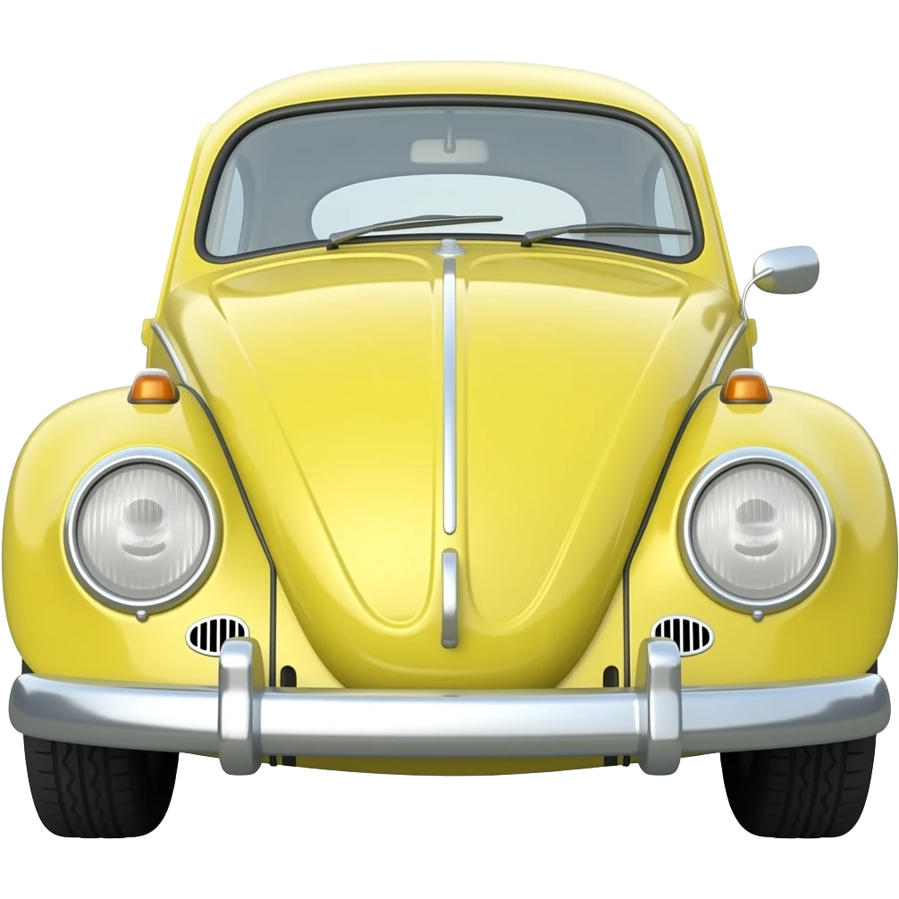 Herbie the love bug in yellow, no numbers emoji