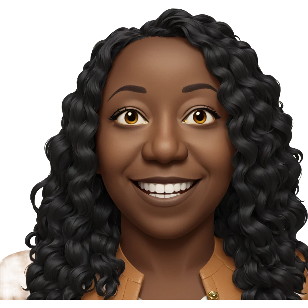 smiling dark-skinned girl portrait emoji