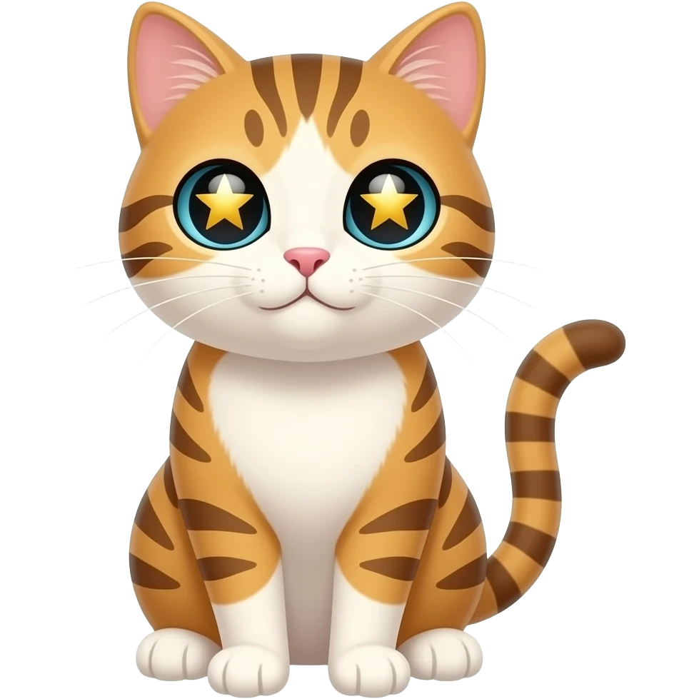 Gato con estrellas en los ojos emoji