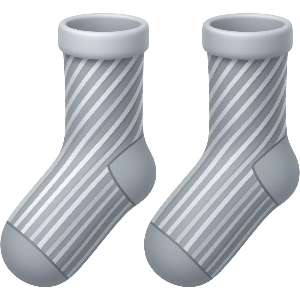thick black outline, grey socks emoji, thick black outline, simple cartoon emoji