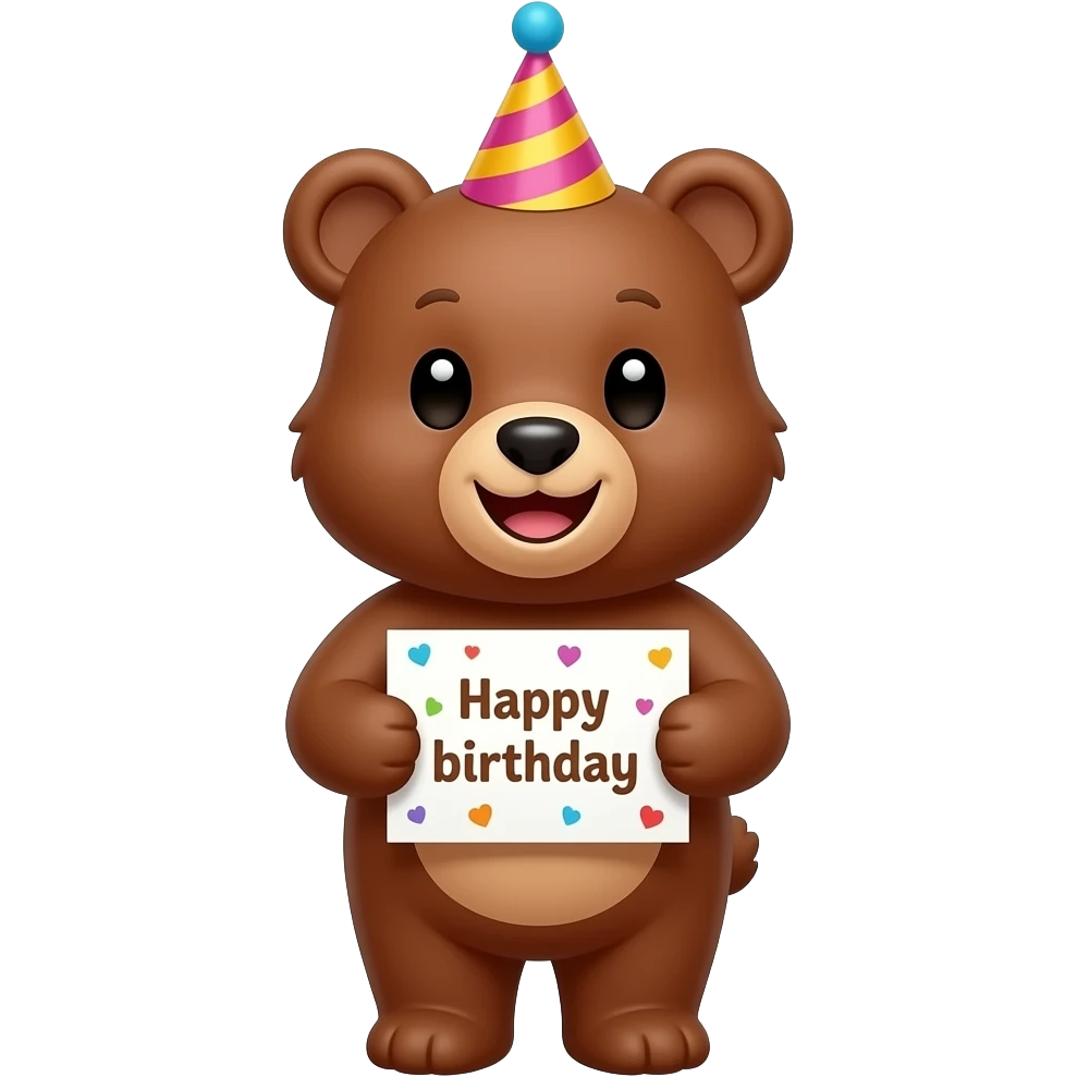Petit ours qui souhaite un bon anniversaire emoji