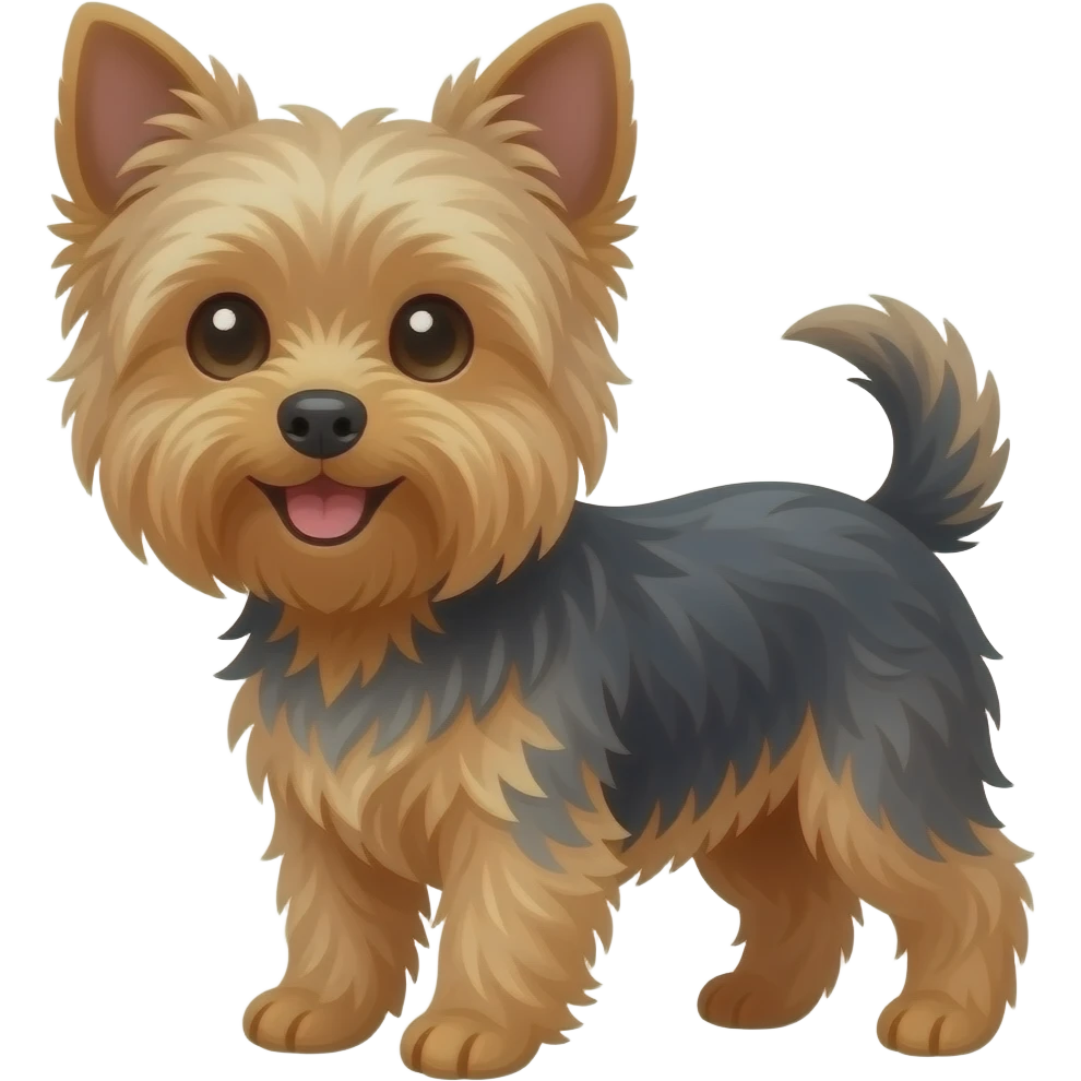Yorkshire terrier ears down happy emoji