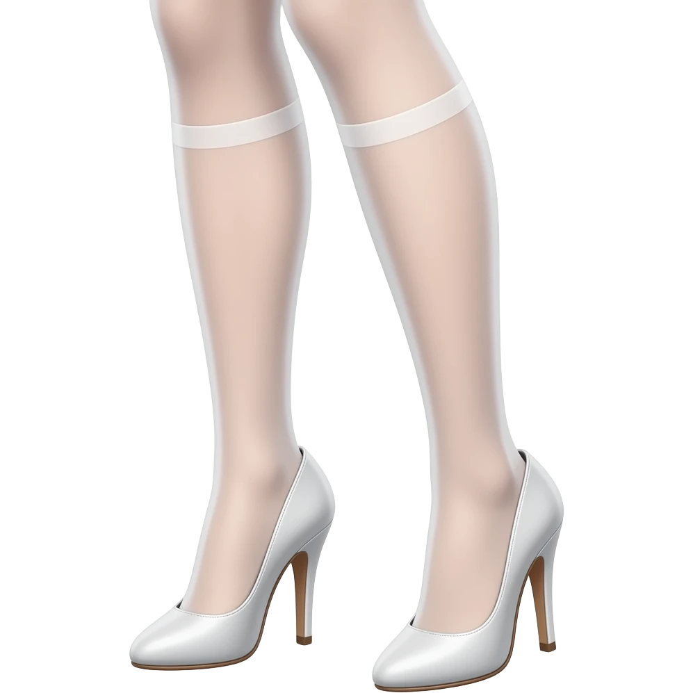 stockings, white, female , legs, high heels emoji