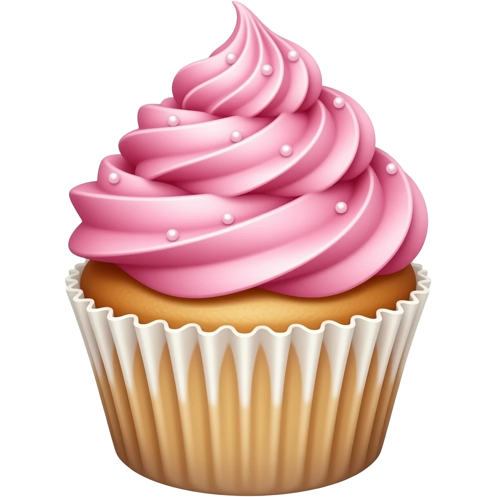 Cupcake with pink icing emoji