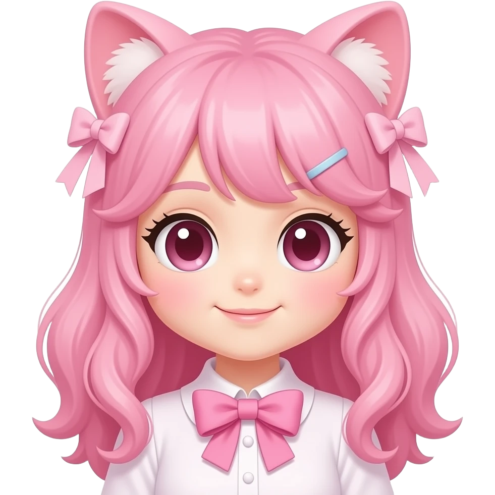 Lolita  pink kawaiii catgirl with cute hair emoji