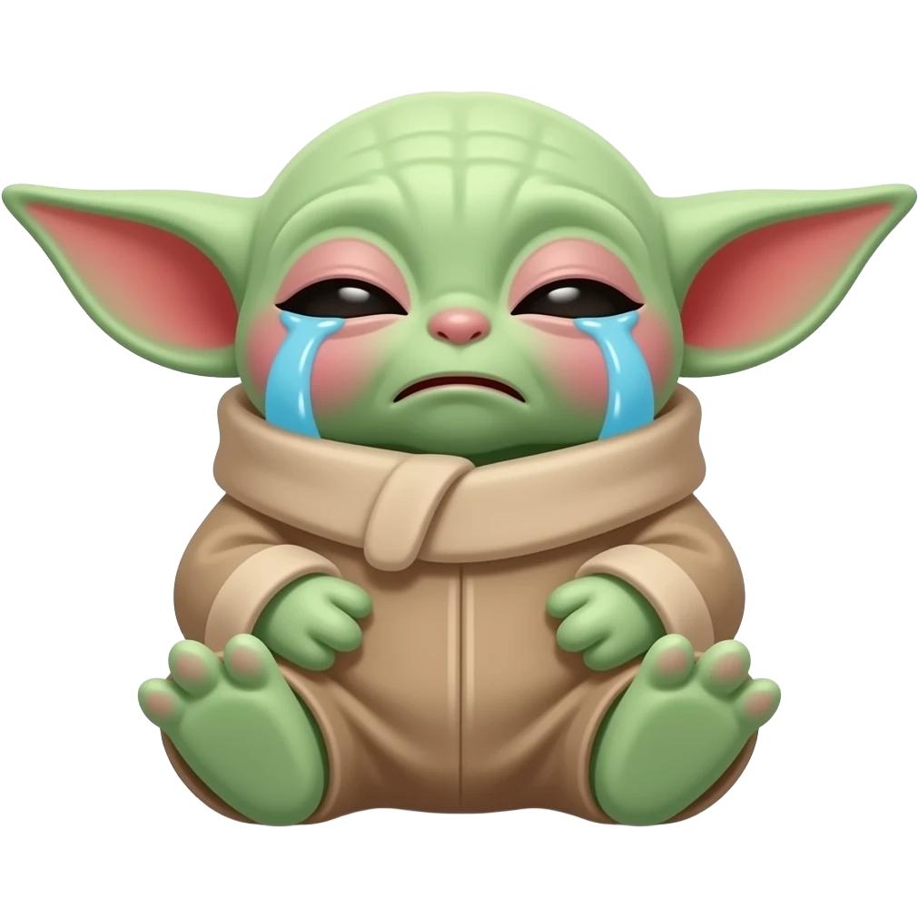 baby yoda crying a lot with eyes closed emoji
