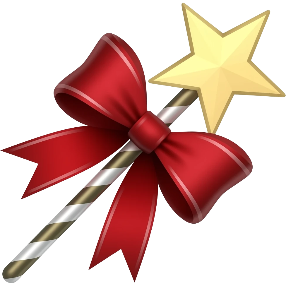 Red velvet ribboned magic wand emoji